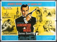 2a0577 FROM RUSSIA WITH LOVE linen German 33x47 1964 Kurt Degen art of Connery as Bond, ultra rare!