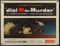 2a0372 DIAL M FOR MURDER 1/2sh 1954 Alfred Hitchcock, c/u of attacked Grace Kelly reaches for phone!