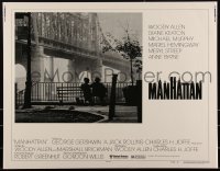 2a0354 MANHATTAN style B 1/2sh 1979 most classic image of Woody Allen & Diane Keaton by bridge, rare!