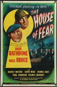 2a0455 HOUSE OF FEAR 1sh 1944 Basil Rathbone as detective Sherlock Holmes, Nigel Bruce as Watson
