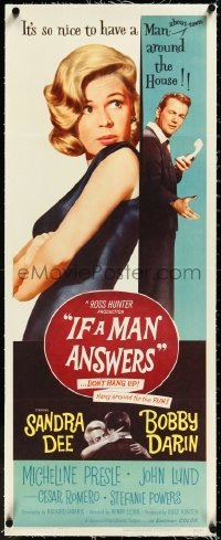 2a0790 IF A MAN ANSWERS linen insert 1962 great close up art of sexy Sandra Dee & Bobby Darin!