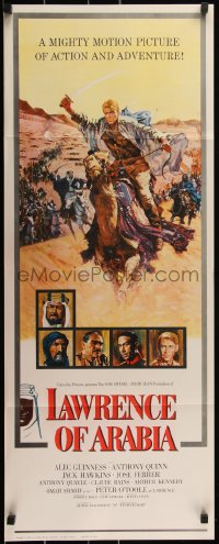 2a0345 LAWRENCE OF ARABIA pre-awards insert 1962 Terpning art of Peter O'Toole on camel, ultra rare!