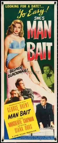 2a0792 MAN BAIT linen insert 1952 best full-length image of bad girl Diana Dors in her underwear!