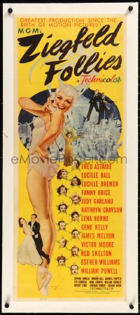 2a0795 ZIEGFELD FOLLIES linen insert 1945 wonderful full-length Petty art of sexy showgirl, rare!