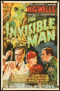 2a0285 INVISIBLE MAN S2 poster 1999 James Whale, Claude Rains, H.G. Wells, best horror artwork!
