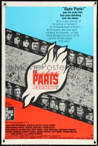 2a0938 IS PARIS BURNING linen 1sh 1966 Rene Clement's Paris brule-t-il, World War II all-star cast!