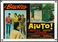 2a0704 HELP linen Italian 19x27 pbusta 1965 The Beatles, John, Paul, George & Ringo, ultra rare!