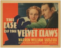2a0478 CASE OF THE VELVET CLAWS TC 1936 1st Perry Mason Warren William & Claire Dodd, ultra rare!