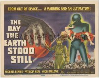 2a0481 DAY THE EARTH STOOD STILL TC 1951 classic art of Gort holding Patricia Neal, Michael Rennie!