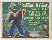 2a0483 FORBIDDEN PLANET TC 1956 great artwork of Robby the Robot carrying Anne Francis, classic!
