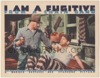 2a0499 I AM A FUGITIVE FROM A CHAIN GANG LC 1932 Harry Woods hits Paul Muni with chain, ultra rare!