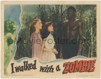 2a0500 I WALKED WITH A ZOMBIE LC 1943 Frances Dee stares at zombie, Val Lewton, Jacques Tourneur!