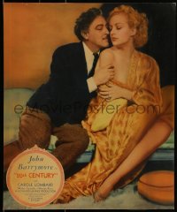 2a0422 20th CENTURY jumbo LC 1934 John Barrymore embraces barely dressed Carole Lombard, ultra rare!