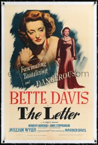 2a0961 LETTER linen 1sh 1940 fascinating & dangerous Bette Davis close up & full-length, Maugham!