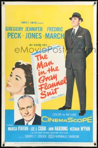 2a0970 MAN IN THE GRAY FLANNEL SUIT linen B 1sh 1956 Gregory Peck, Jennifer Jones, Fredric March!