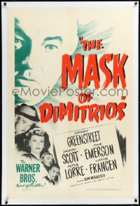 2a0975 MASK OF DIMITRIOS linen 1sh 1944 Peter Lorre, Sydney Greenstreet, Zachary Scott, Faye Emerson