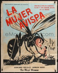 2a0437 WASP WOMAN export Mexican poster 1962 different art of the human-headed insect queen, rare!