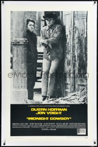 2a0977 MIDNIGHT COWBOY linen int'l 1sh 1969 Dustin Hoffman, Jon Voight, John Schlesinger classic!
