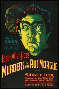 2a0292 MURDERS IN THE RUE MORGUE S2 poster 2000 great horror art of spookiest Bela Lugosi & ape!