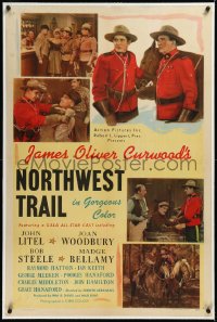 2a0992 NORTHWEST TRAIL linen 1sh 1945 Canadian Mountie John Litel in RCMP western action, very rare!