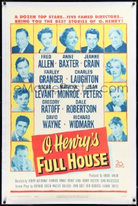 2a0994 O HENRY'S FULL HOUSE linen 1sh 1952 young Marilyn Monroe pictured with many other top stars!