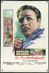 2a0340 ON THE WATERFRONT 1sh 1954 Elia Kazan directed, Budd Schulberg wrote it, Marlon Brando!