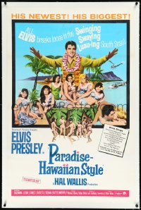 2a1006 PARADISE - HAWAIIAN STYLE linen 1sh 1966 Elvis in the swinging swaying luau-ing South Seas!