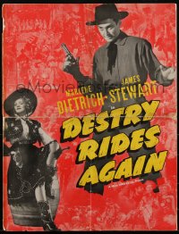 2a0386 DESTRY RIDES AGAIN pressbook 1939 James Stewart & Marlene Dietrich western classic, very rare!