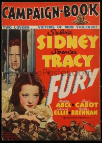 2a0389 FURY pressbook 1936 Fritz Lang mob violence classic, Spencer Tracy, Sylvia Sidney, ultra rare!