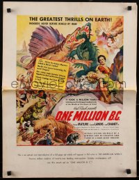 2a0398 ONE MILLION B.C. pressbook 1940 wonderful art of caveman Victor Mature & Carole Landis, rare!