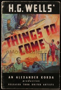 2a0410 THINGS TO COME pressbook 1936 William Cameron Menzies, H.G. Wells, has 3 supplements, rare!