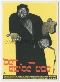 2a0520 ETERNAL JEW German exhibition postcard 1937 anti-Semitic Nazi art of Jewish man, rare!