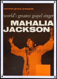 2a0731 MAHALIA JACKSON linen 23x33 German music poster 1950s world's greatest gospel singer, rare!