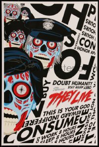 2a0222 THEY LIVE signed 12x18 art print 2016 by director John Carpenter, art by John J. Hill!