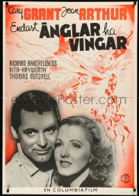2a0314 ONLY ANGELS HAVE WINGS Swedish 1940 Cary Grant, Jean Arthur, Howard Hawks, Rohman art, rare!