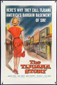 2a1072 TIJUANA STORY linen 1sh 1957 story of most notorious sucker-trap in the Western Hemisphere!
