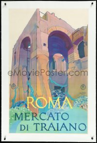 2a0763 ROMA MERCATO DI TRAIANO linen 25x39 Italian travel poster 1920s Vittorio Grassi art, rare!