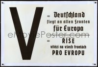 2a0772 DEUTSCHLAND SIEGT AN ALLEN FRONTEN FUR EUROPE linen 25x38 Czech WWII war poster 1940s rare!