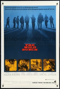 2a1098 WILD BUNCH linen 1sh 1969 Sam Peckinpah cowboy classic, William Holden & Ernest Borgnine