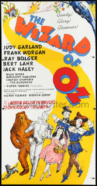 2a0263 WIZARD OF OZ S2 poster 2007 art of Judy Garland & cast on the Yellow Brick Road from 3-sheet!