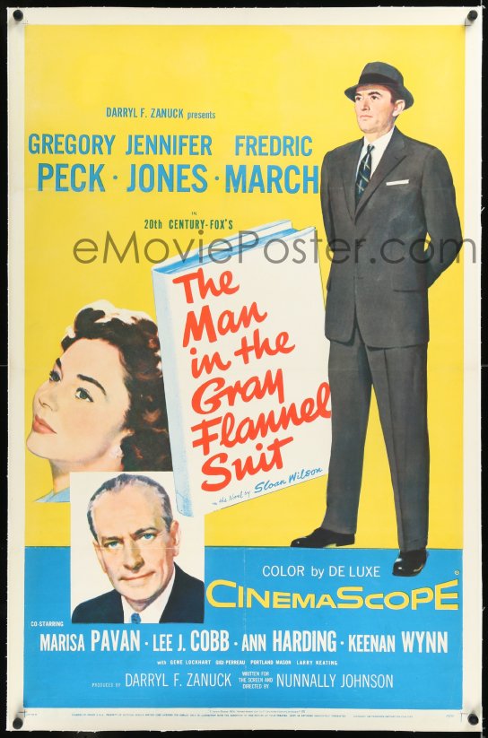 eMoviePoster.com: 2a0970 MAN IN THE GRAY FLANNEL SUIT linen B 1sh 1956 ...