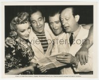 2b1866 SEVEN SINNERS candid 8x10 still 1940 John Wayne, Marlene Dietrich, Crawford & another singing