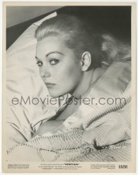2b1888 VERTIGO 8x10.25 still 1958 Alfred Hitchcock, close up of blonde Kim Novak laying in bed!