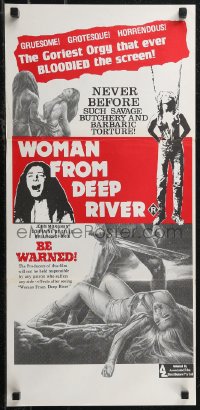 2b0897 CANNIBAL FEROX Aust daybill 1982 Umberto Lenzi's Woman from Deep River, gory art & images!