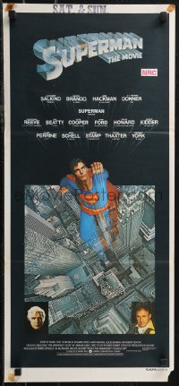 2b0970 SUPERMAN Aust daybill 1978 great art of hero Christopher Reeve flying from Metropolis!