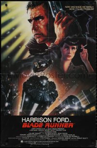 2b1006 BLADE RUNNER int'l 1sh 1982 Ridley Scott sci-fi classic, art of Harrison Ford by Alvin!