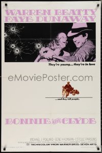 2b1011 BONNIE & CLYDE 1sh 1967 notorious crime duo Warren Beatty & Faye Dunaway, Arthur Penn!