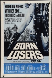 2b1012 BORN LOSERS 1sh 1967 Tom Laughlin directs and stars as Billy Jack, sexy motorcycle art!
