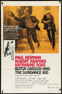 2b1017 BUTCH CASSIDY & THE SUNDANCE KID style B 1sh 1969 Paul Newman, Robert Redford, Ross!