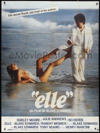 2b0262 '10' French 1p 1979 Blake Edwards, best image of Dudley Moore & sexy Bo Derek on beach!